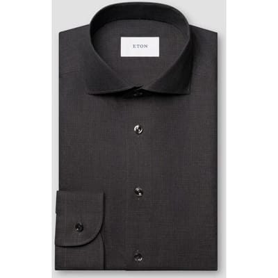 Eton Overhemd Allover Micro Check Brushed Cotton Signature Flanel Donker Rood / male