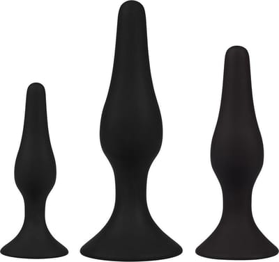 Plug It - Anal silicone buttplug set - Buttplugs anaal voor mannen - Zwart