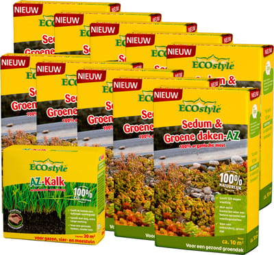ECOstyle Groene Daken Bundel - Totaalpakket voor Sterke, Groenblijvende Groene Daken - voor 100 m2