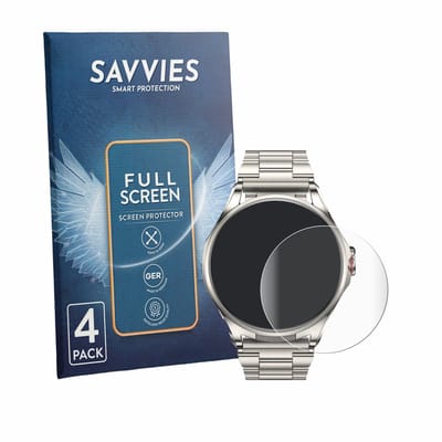 Savvies - Screenprotector voor Huawei Watch Buds 2 - Folie Beschermfolie transparant volledig dekking 4 Stuks