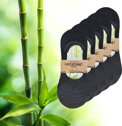 green-goose® Bamboe Dames Footies | 5 Paar | Zwart | Sneakersokken | Anti zweet | 35 - 42 | Ecologisch en Duurzaam