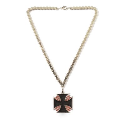 Kodiak Ketting Black Cross & Flames