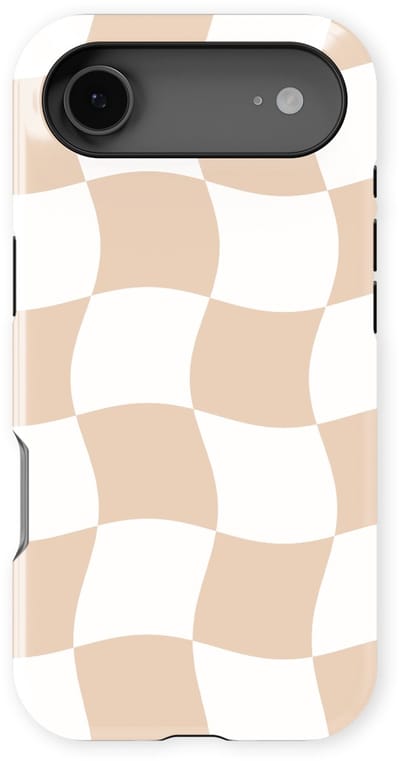 Checkered Warp Hoesje geschikt voor iPhone 17 Air | Geschikt Voor Mag | Uniek Design Hoesje | Beschermhoes geschikt voor iPhone 17 Air Linen Grid
