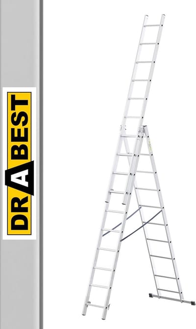 Drievoudige Aluminium Trap 3x10 Treden – Lichtgewicht en Opvouwbaar Steiger voor Thuisgebruik