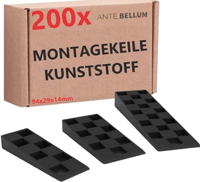 Kunststof afstandhouders voor vloeren, ramen en deuren - onbreekbare wiggen voor montage (200 stuks)