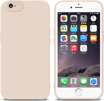 Cadorabo Hoesje geschikt voor Apple iPhone 6 / 6S in FLUID CREAM - Beschermhoes gemaakt van flexibel TPU silicone Cover Fluid Case
