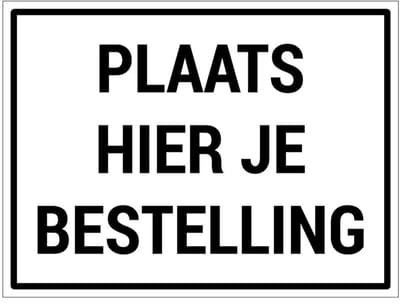 Plaats hier je bestelling bord | gecoat dibond materiaal | 20 x 15 cm