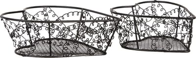 Clayre & Eef Opbergdoos Set van 2 16x16x5 / 12x12x5 cm Bruin Metaal