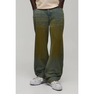 Relaxed Getinte Jeans | Green | Size 28