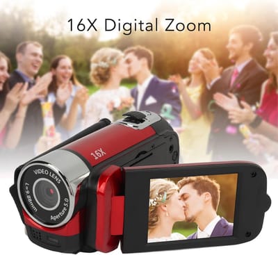 Ynkkvre - Handheld Videocamera - Handycam Camcorder - Camcorder - Video Camera - DV-camera - 16 Megapixel & 1080p opname - 2.4-inch draaibaar scherm - 16x digitale zoom - USB-aansluiting & statiefmogelijkheid - Rood