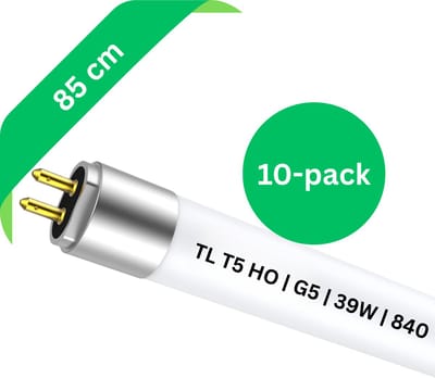10x T5 HO TL lamp 85 cm – 39W – G5 fitting – Ø 1.6 cm – 840 Koel Wit 4000K – Voordeelverpakking