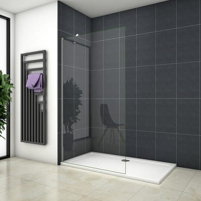 Inloopdouche-douchewand-walk in 8mm NANO EasyClean veiligheidsglas，30x200cm+50cm Stabilisatiestang,glanzend chroom profiel