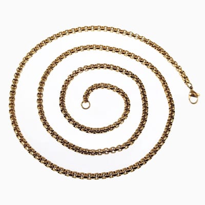 80cm x 2mm Jasseron Ketting Unisex - Stalen Goudkleur