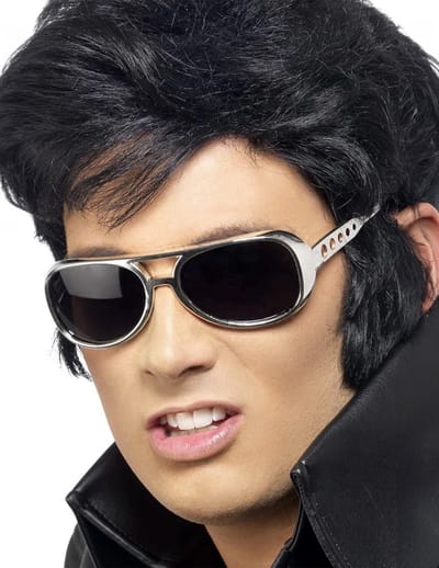 Smiffys Verkleed zonnebril Elvis - zilver - rock and roll - popster - disco look