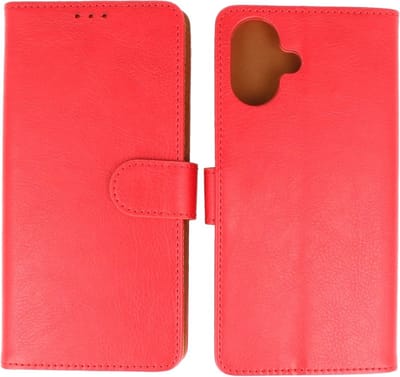 Zakelijke Book Case Telefoonhoesje - Portemonnee Hoesje - Geschikt voor de iPhone 16 Plus - Rood