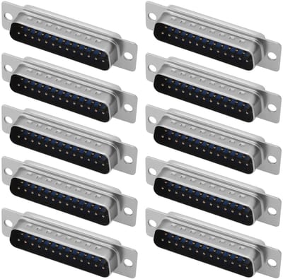Dailygoody - D-sub Connector - 25 Pins - Voor Montage - Blauw - Soldeer Connector - Geschikt voor Mechanische Apparatuur - D-Type