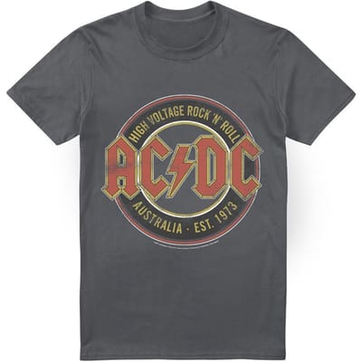 AC/DC Heren Schatting ´73 T-Shirt (Houtskool)