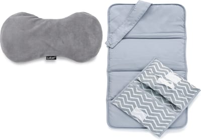 Package deal Woller Warmtekussen + Napper Verschoonmatje en Luieretuitje - Grey, Grijs