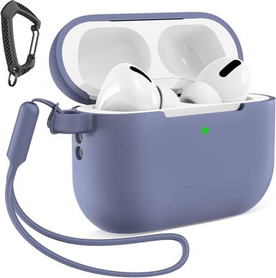 Siliconen hoes voor AirPods Pro 2025 - Schokbestendig, krasbestendig en met karabijnhaak - Lavendelpaars