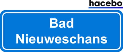 Hacebo - Plaatsnaam Sticker - 29x10 CM - Bad Nieuweschans sticker - Verkeersborden sticker - grappige cadeaus - Bad Nieuweschans