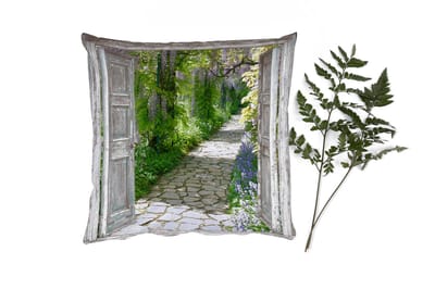 Sierkussens - Kussentjes Woonkamer - 40x40 cm - Doorkijk - Bos - Stenen - Lente