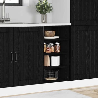 vidaXL - Keuken - Onderkast - Zwart - eiken - 40 - x - 44,5 - x - 81,5 - cm - Bewerkt - hout