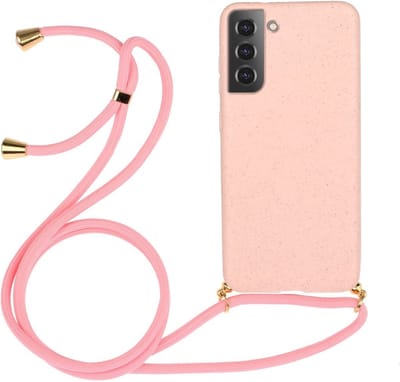 Lunso - Backcover hoes met koord - Geschikt voor Samsung Galaxy S22 Plus / S22+ - Roze