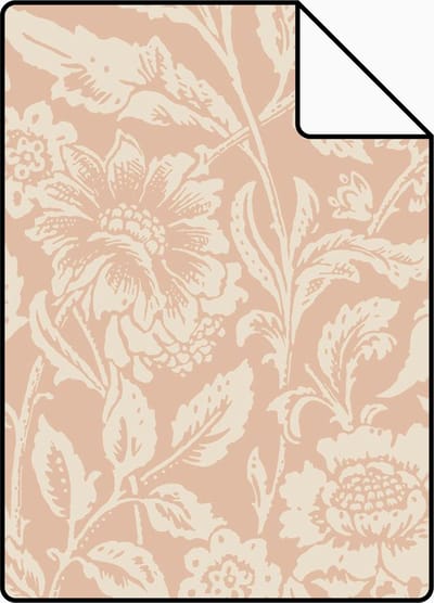 Proefstaal ESTAhome behang vintage bloemen terracotta roze - 26.5 x 21 cm - 139427-S