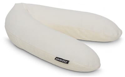 Snoozzz Voedingskussen Premium Kwaliteit - 185 cm – Microparel Vulling – Luxe Draagtas – Wasbare Hoes - Rib Champagne