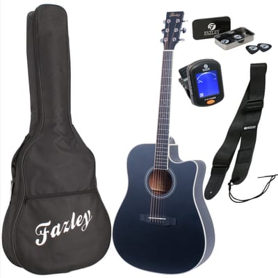 Westerngitaar starterset - incl. gigbag, band, tuner - Zwart - Fazley W70