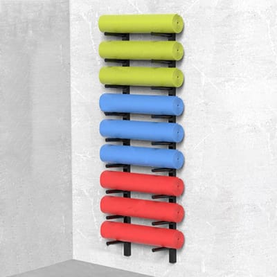 Yoga Mat Opberger - Sportrek - Sportspullen Organiseren - 9 Lagen Capaciteit - 155 cm Hoog - Zwart