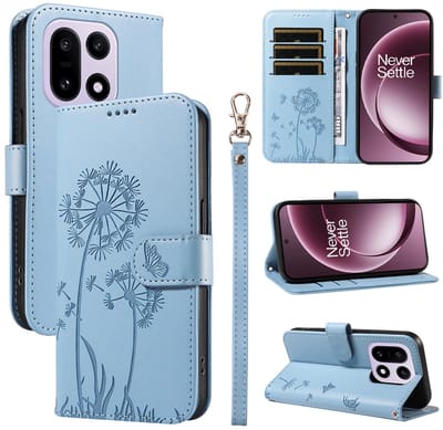 Coverup Hoesje - Geschikt voor OnePlus 15 Hoesje - Coverup Paardenbloem Book Case - Lichtblauw