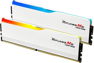 G.Skill Ripjaws M5 Neo RGB DDR5-6000 - 32GB - CL36 - Dual Channel (2 pcs) - AMD EXPO - Wit met RGB