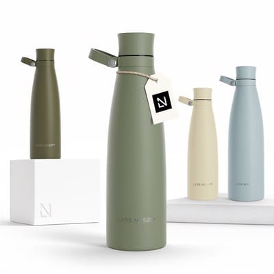 LARS NYSØM Nåde Roestvrijstalen drinkfles 750ml - BPA-vrije geïsoleerde waterfles 0,75 Liter (Sage Green)