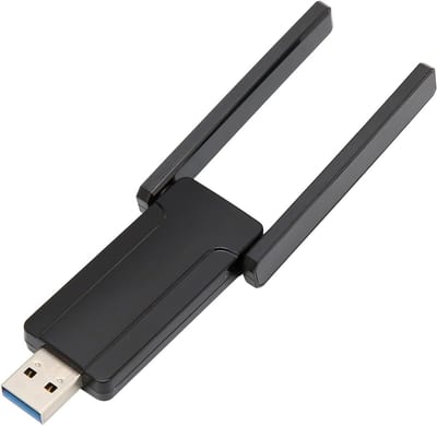 WiFi Adapter - Draadloze Netwerkkaart - Internet Verbinding - Dubbele Frequentie Antennes - 1300 Mbps - Zwart