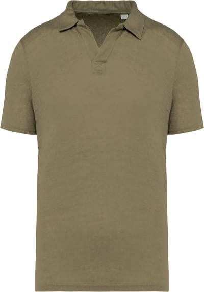 Spasso Linnen herenpolo SP220 - Light Olive Green - S