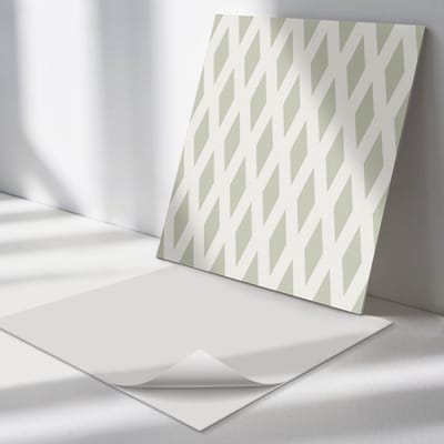 Wallfluent Vinyl Tegels - Ruitpatroon Vinyl Tegels Zelfklevend - 30 cm x 30 cm - Groente PVC Tegels - Set van 9 - Vierkant PVC Tegels - Patroon Plaktegels - Zelfklevende Vinyltegels - Plaktegels Keuken en Badkamer
