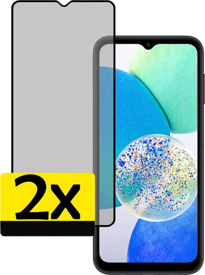 Screenprotector - Geschikt voor Samsung Galaxy A14 - 2 Stuks - Privacy Filter - Beschermglas - Gehard Glas - Tempered Glass - Screen Protector