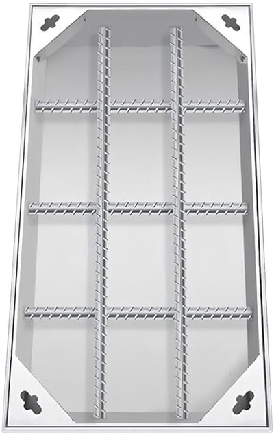 Rechthoekig Putdeksel - Inbouw Riooldeksel - Oprit Afdekken - Onzichtbaar Ontwerp - 30x55cm - Zilver