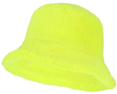 Haza-Witbaard Bucket Hat Pluche - Neon geel voor volwassenen - One size