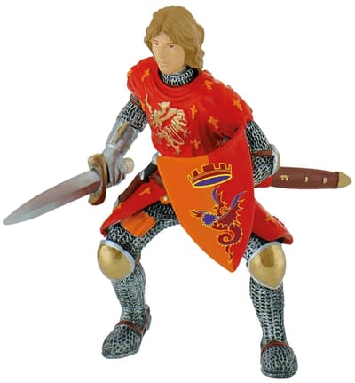 Bullyland 80786 – Speelfiguur Prins met Zwaard Rood – ca. 8cm – levensecht en detailrijk vormgegeven – ideaal als fantasiefiguur, decoratie of klein cadeautje voor kinderen vanaf 3 jaar