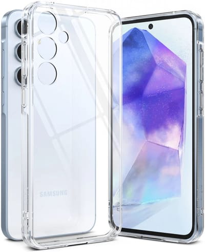 Ringke Fusion | Hoesje Geschikt voor Samsung Galaxy A55 | Back Cover met Antikrascoating | Militaire Standaard | Transparant