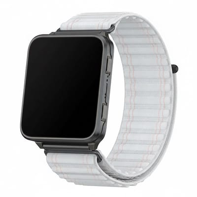 Nylon loop bandje - geschikt voor Garmin Venu X1 - klittenbandsluiting - wit