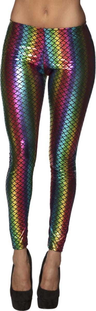 Boland - Legging Regenboogzeemeermin (M) - Volwassenen - Danser/danseres - 80's & 90's - Disco