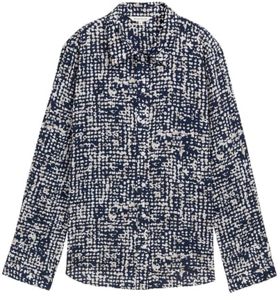 Tom Tailor - Overhemdblouse met patroon - Maat 36 - navy abstract dot design