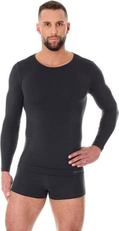 Brubeck Comfort | Heren Ondergoed - Ondershirt Lange Mouw Naadloos met Merino Wol -  Grafiet - M