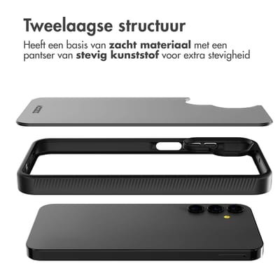 Accezz Hoesje - Geschikt voor Samsung Galaxy A15 (4G) / A15 (5G) - Frosted Backcover - Zwart