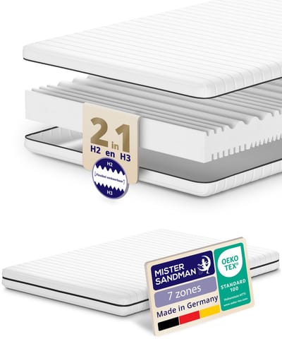 Matras - 140x200 - 7 zones - koudschuim - premium plus tijk - 15 cm - Zacht