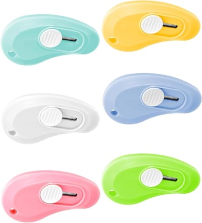 Mini Cutter Knives Set van 6 Stuks, Handige Dozenopener en Utility Knife voor Karton, Papier en Pakketten