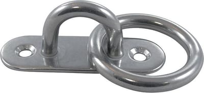 RVS Bevestigingsplaat met ring en langwerpige grondplaat D=80mm